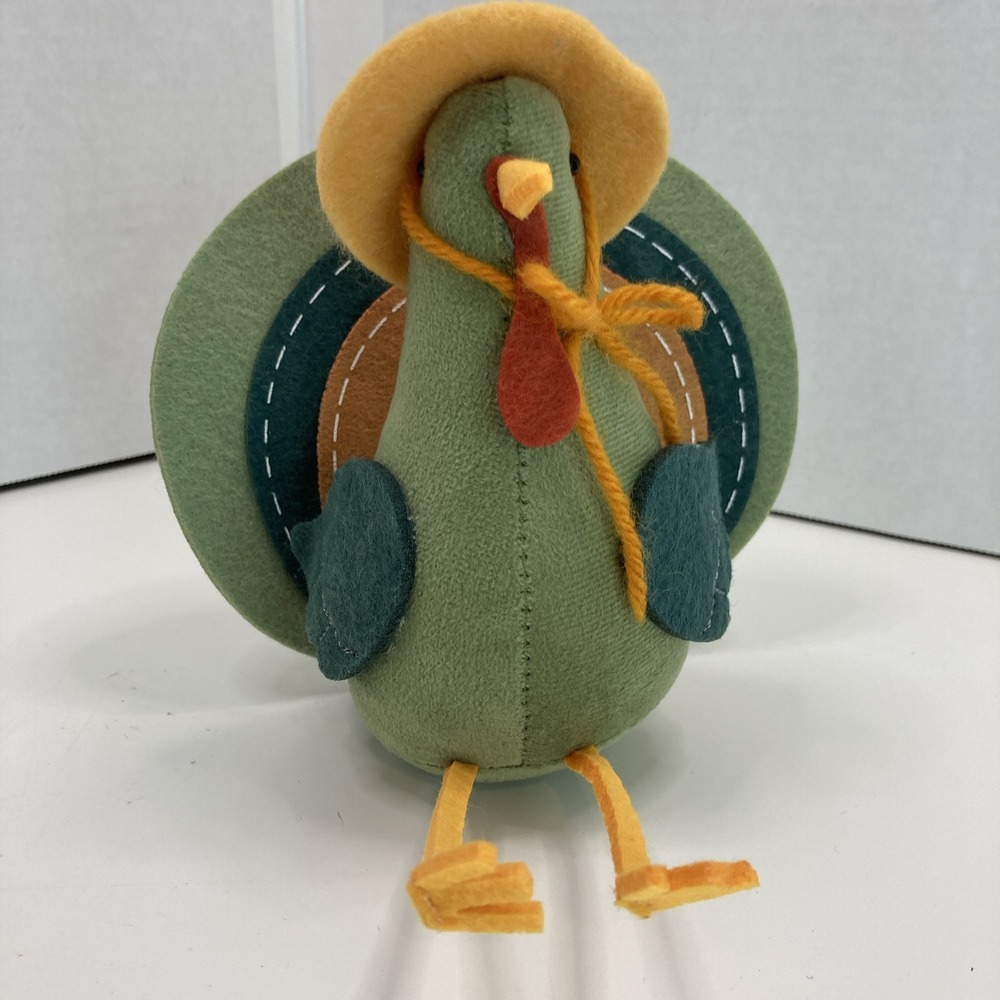 Target Bullseye 2022 Felt Fabric Turkey Green Shaded Hat Thanksgiving Fall Decor - Picture 2 of 11